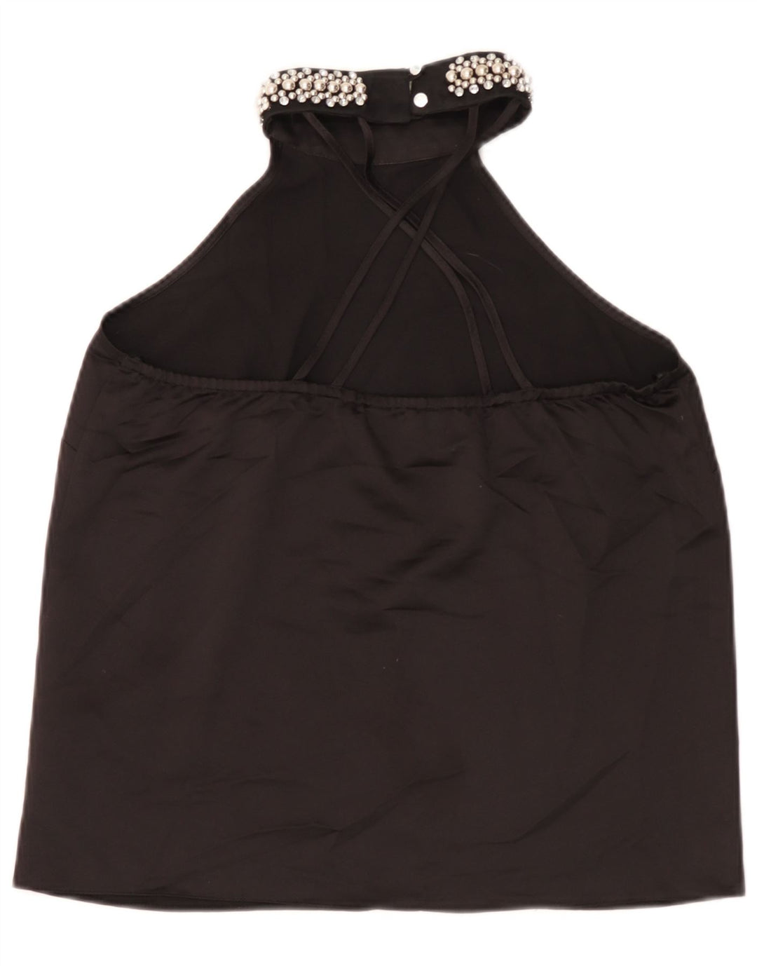 Top corto con cuello halter para mujer de Lipsy UK 40 Mediano Negro Poliéster