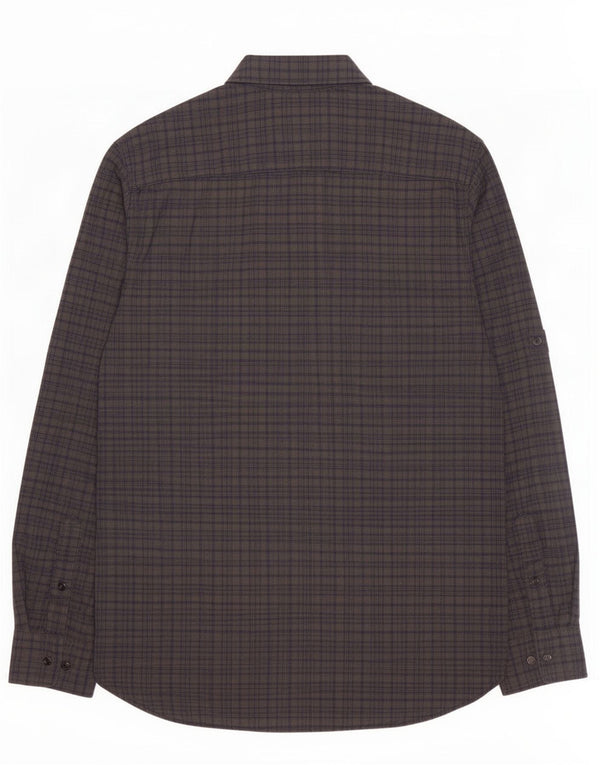 Camisa Tommy Hilfiger de corte personalizado para hombre de algodón a cuadros grises grandes