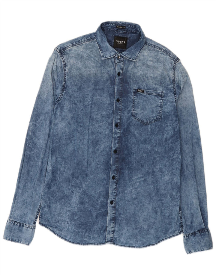 Guess Camisa Vaquera De Corte Regular Con Lavado Ácido De Algodón Azul Medio