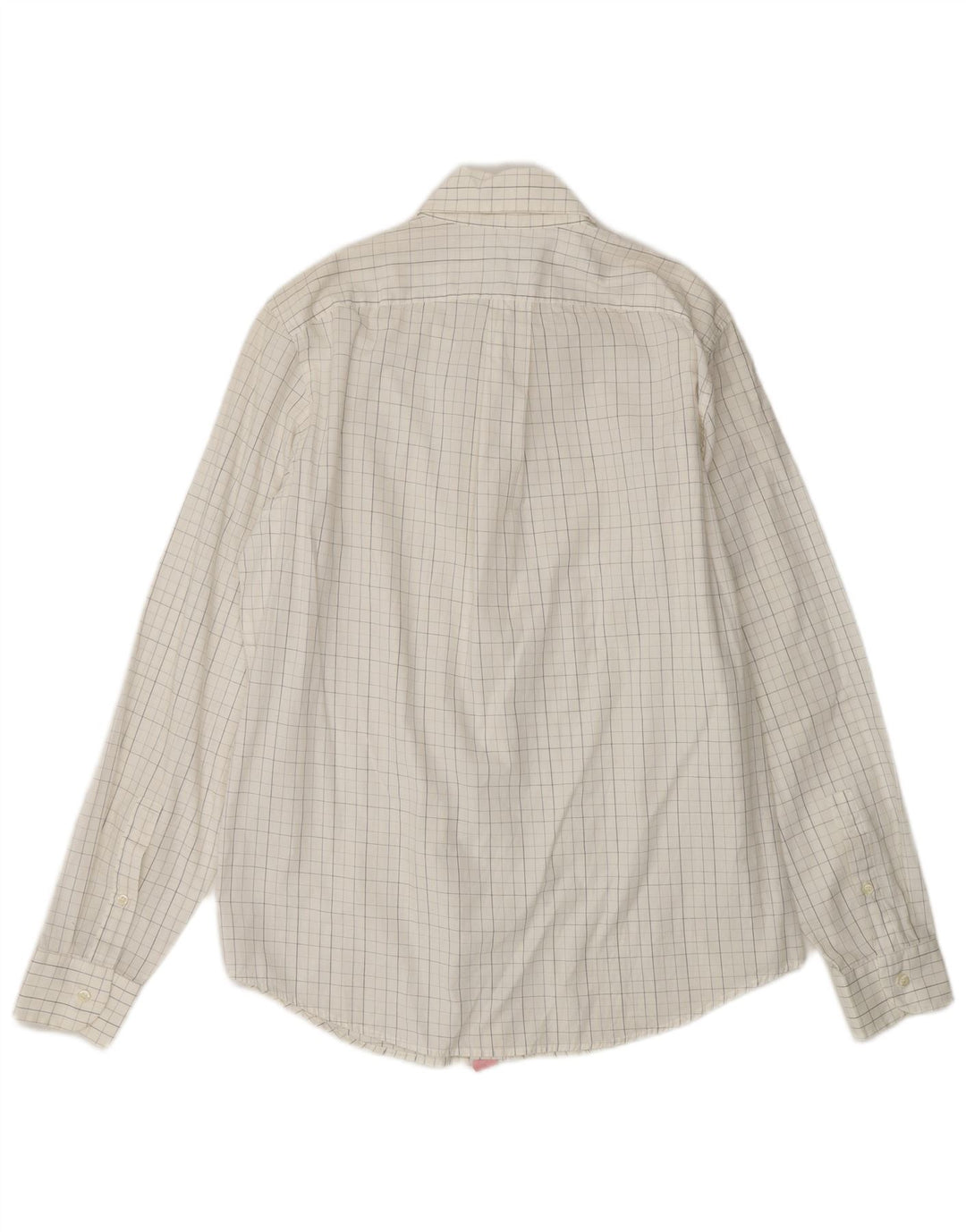 Camisa Hombre BENETTON Mediana Algodón Cuadros Blanco