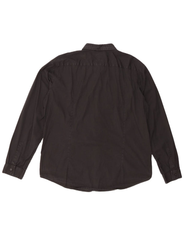 HUGO BOSS Mens Slim Fit Shirt 2XL Black Cotton