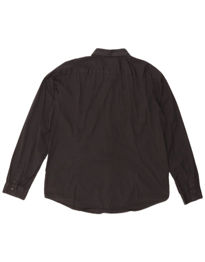 HUGO BOSS Camisa ajustada para hombre 2XL Algodón negro