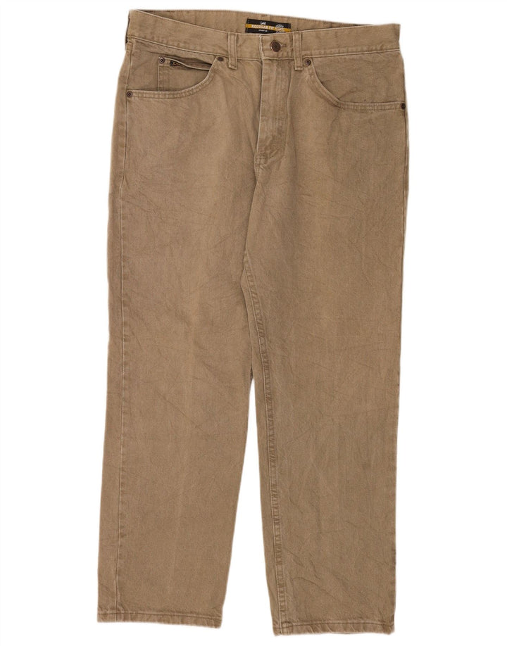 Lee Jeans Rectos De Corte Regular Para Hombre W36 L29 Algodón Caqui