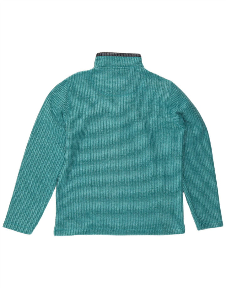 Weird Fish Jersey de forro polar con cuello y cremallera para hombre, tamaño grande, poliéster turquesa