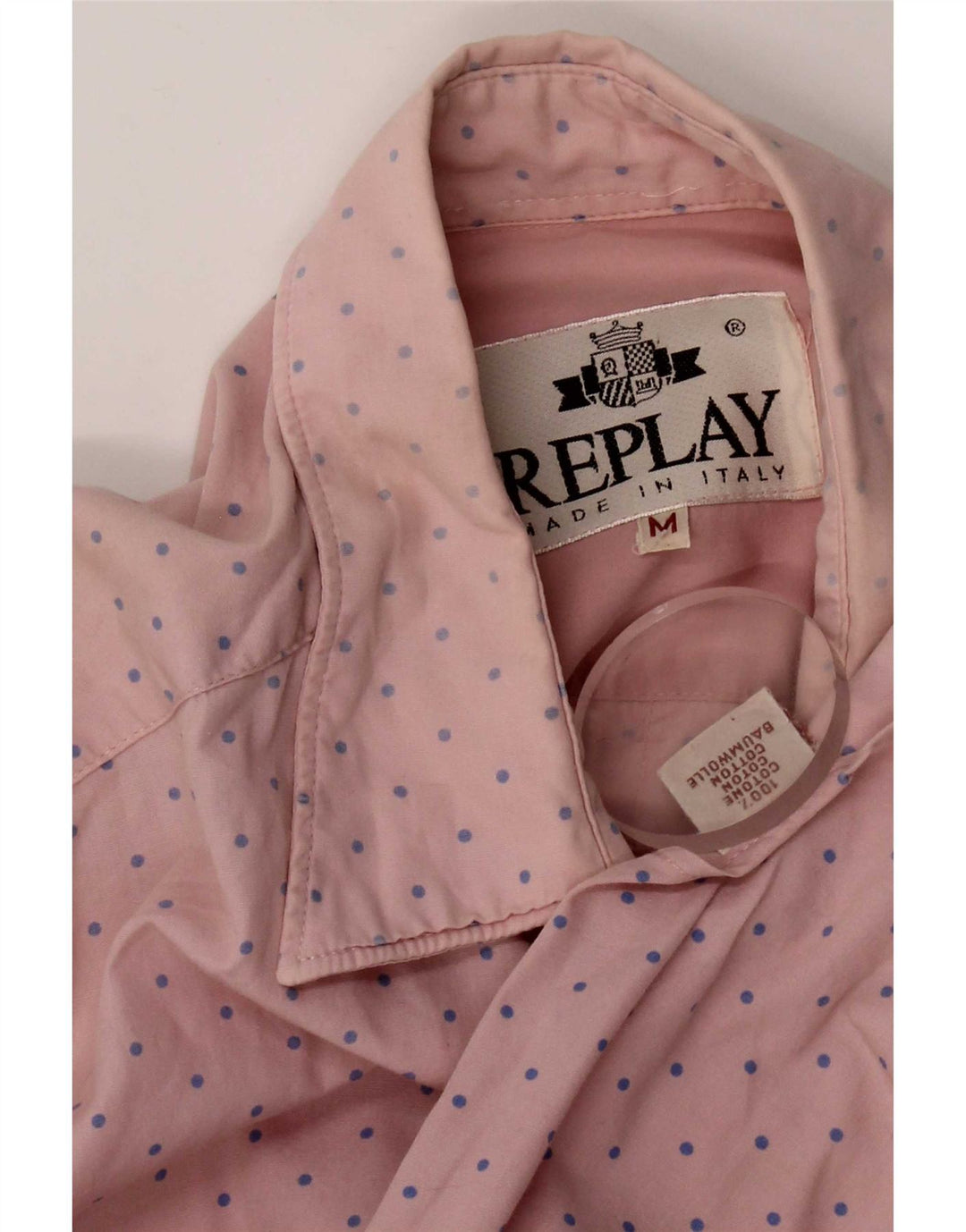 Camisa Replay Hombre De Algodón Con Manchas Rosa Mediana