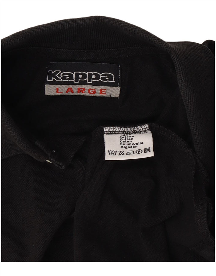 Kappa Polo Hombre Grande Algodón Negro