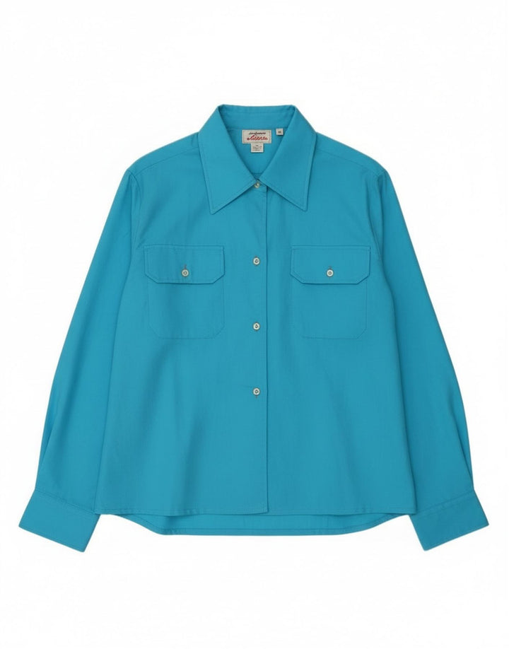 Camisa vintage para mujer IT 46 Azul grande