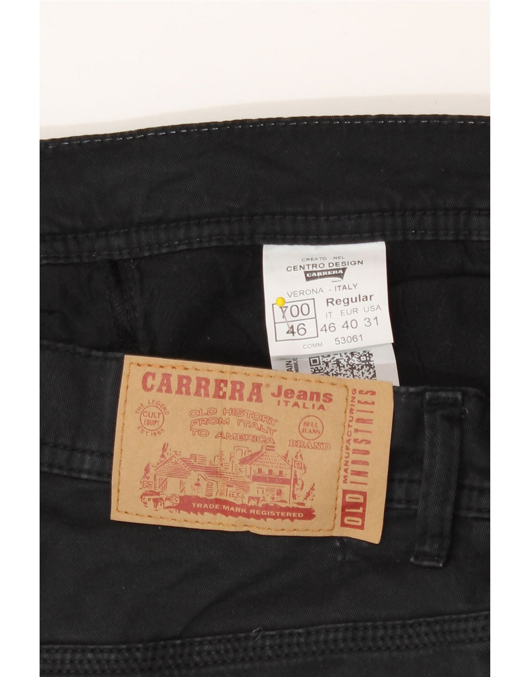 Carrera Mens Slim Jeans IT 46 Pequeño W31 L34 Algodón Negro