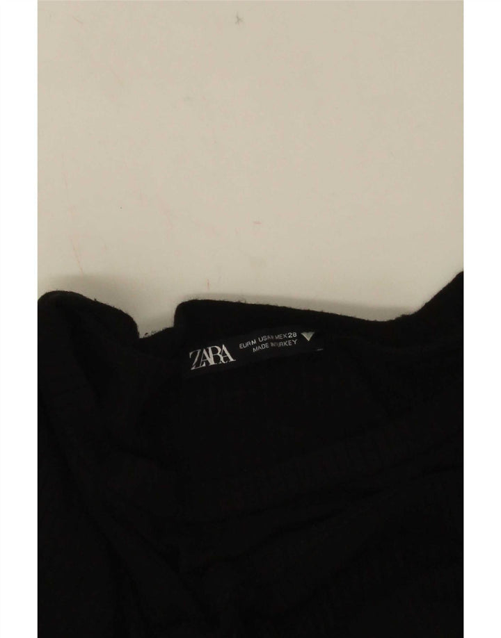Zara Mujer Blusa De Manga Larga Top UK 42 Medium Negro