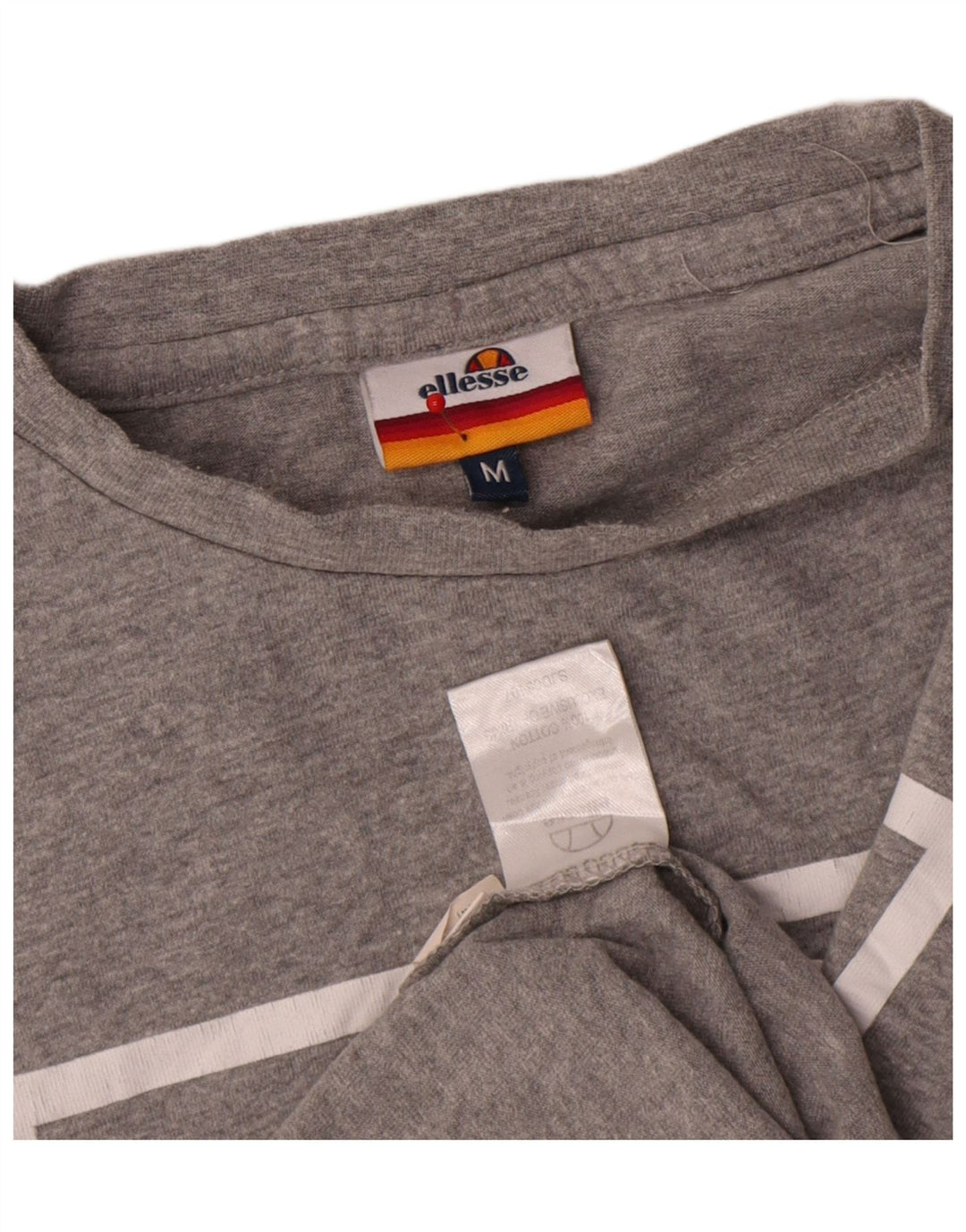 Ellesse Hombre Camiseta Gráfica Top Algodón Gris Medio