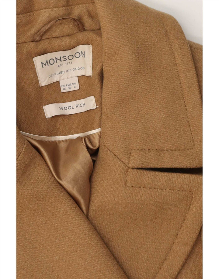 Monsoon Chaquetón para mujer UK 40 Small Lana marrón