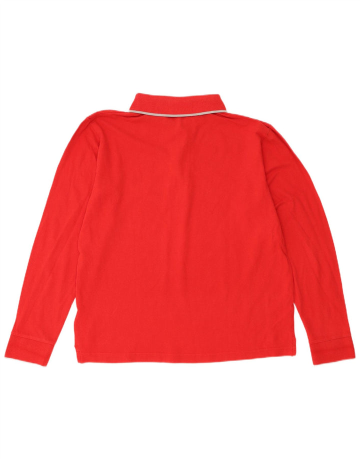 Lotto Polo De Manga Larga Para Hombre Algodón Rojo Medio