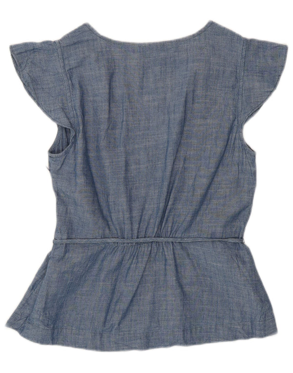 J. CREW Blusa para mujer Top US 0 XS Algodón azul