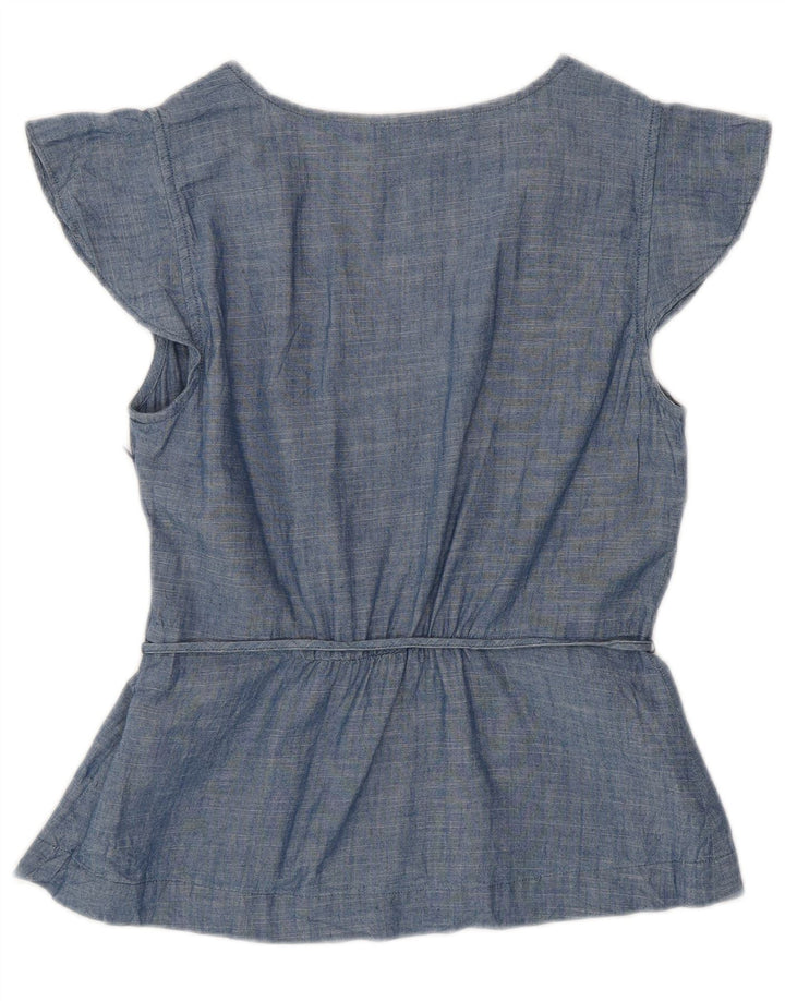 J. CREW Blusa para mujer Top US 0 XS Algodón azul