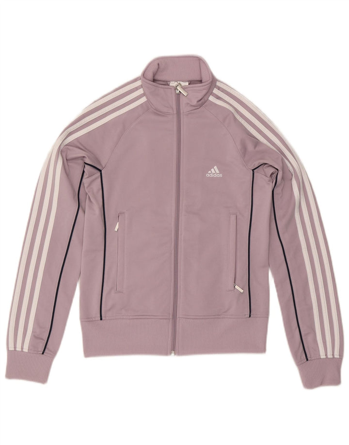 Adidas Mujer Chándal Top Chaqueta UK 10 Pequeño Púrpura Poliéster