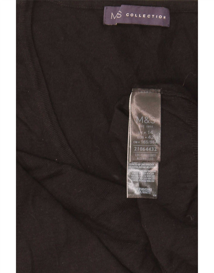 Marks & Spencer Jersey con cuello en V para mujer UK 44 Viscosa negra mediana