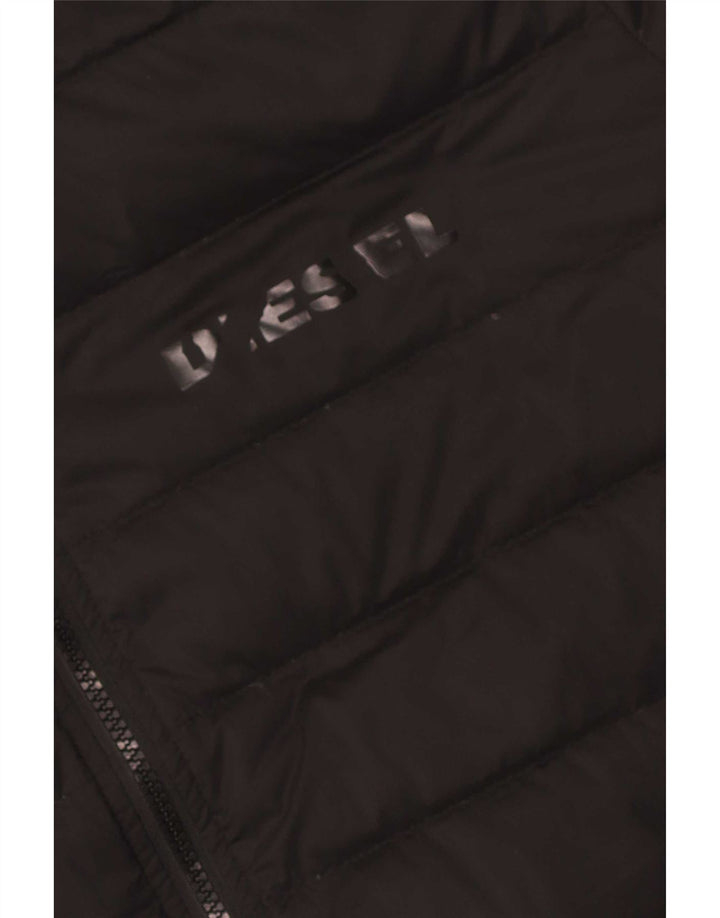 Diesel Chaqueta acolchada con capucha para hombre UK 42 XL Poliéster negro