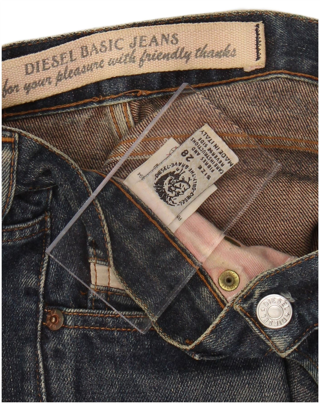 DIESEL Vaqueros recortados para hombre W28 L25 Algodón azul