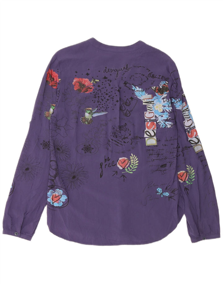 Desigual - Jersey para mujer, talla 40, talla mediana, viscosa floral, color azul marino