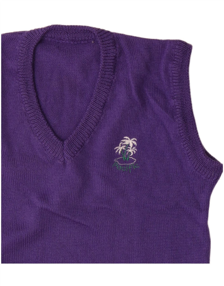 Vintage Hombres Chaleco Tank Top Medio Púrpura