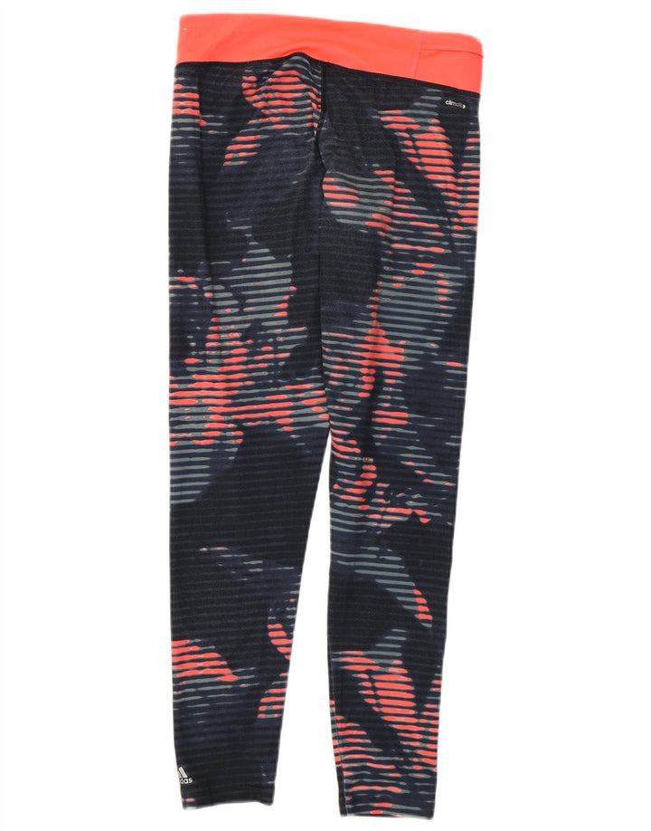 Adidas Leggings cortos para mujer UK 8/10 Poliéster a rayas azules pequeñas