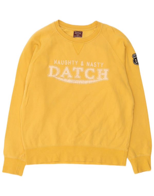 Datch Sudadera gráfica para mujer Jumper UK 20 2XL Algodón amarillo