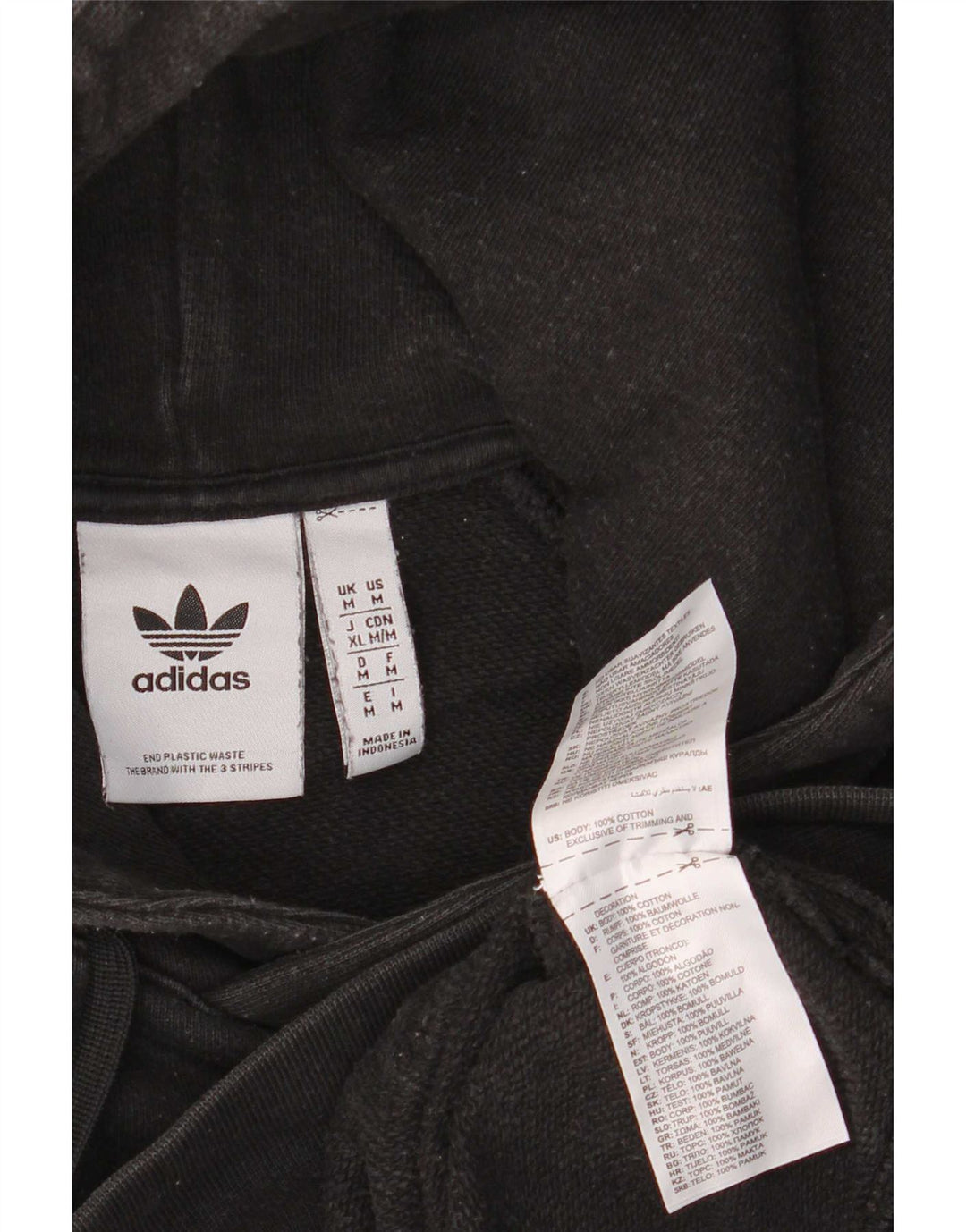 Adidas Hombre Sudadera Con Capucha Jumper Medium Negro Algodón
