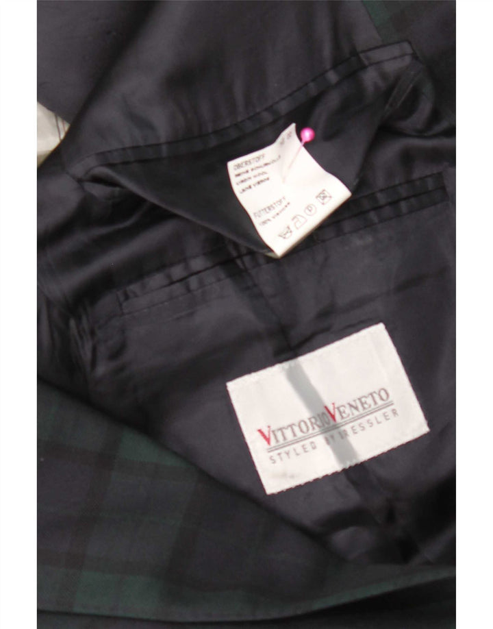 Vittorio Veneto Chaqueta Blazer para Mujer UK 40 XL Azul Marino Cuadros