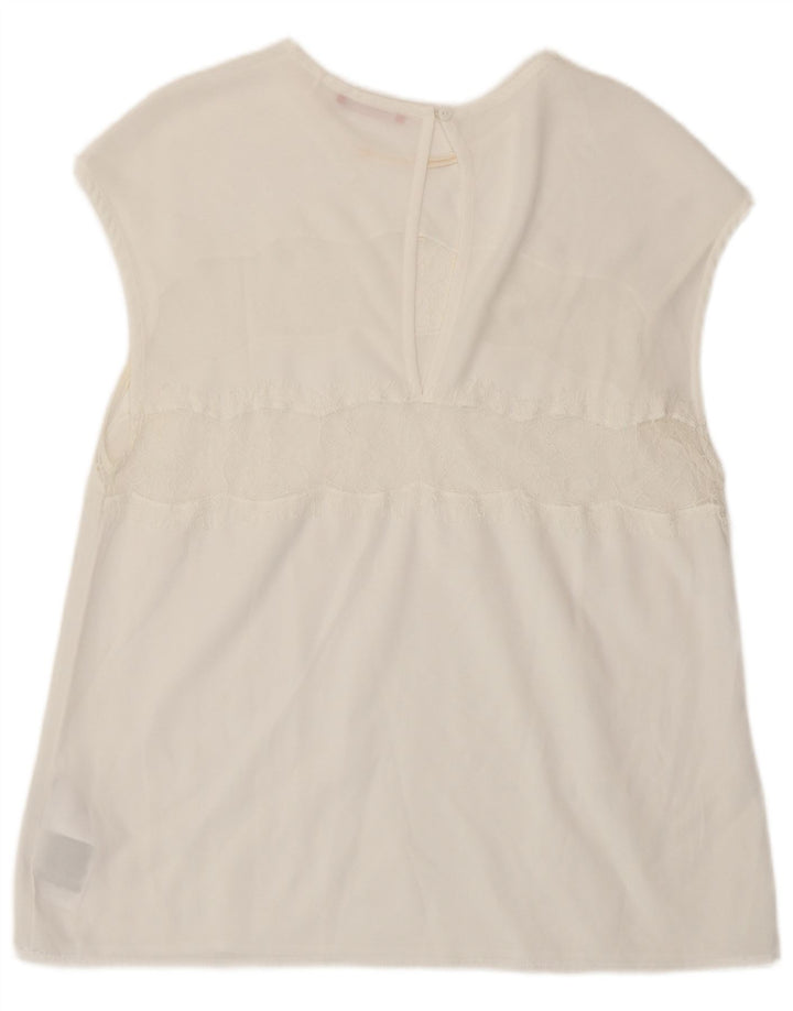 Guess Blusa para mujer Top UK 42 Medio Blanco Poliéster