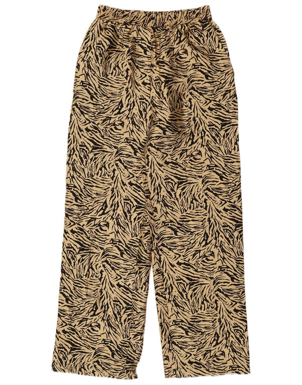 Topshop Pantalones de cintura alta para mujer UK 8 Small W28 L30 Beige Animal Print