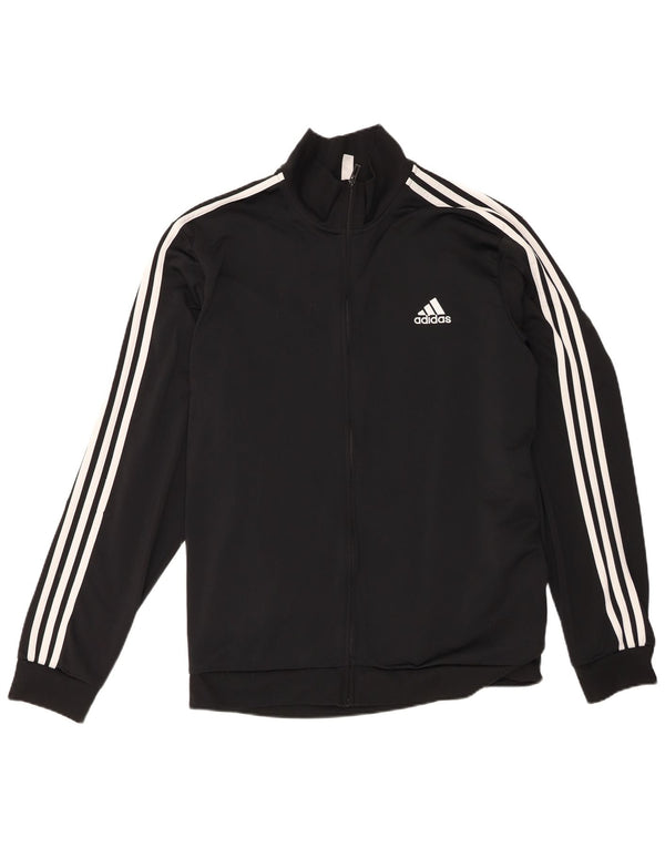 Adidas Hombre Regular Fit Chándal Top Chaqueta UK 52/54 2XL Negro Deportes