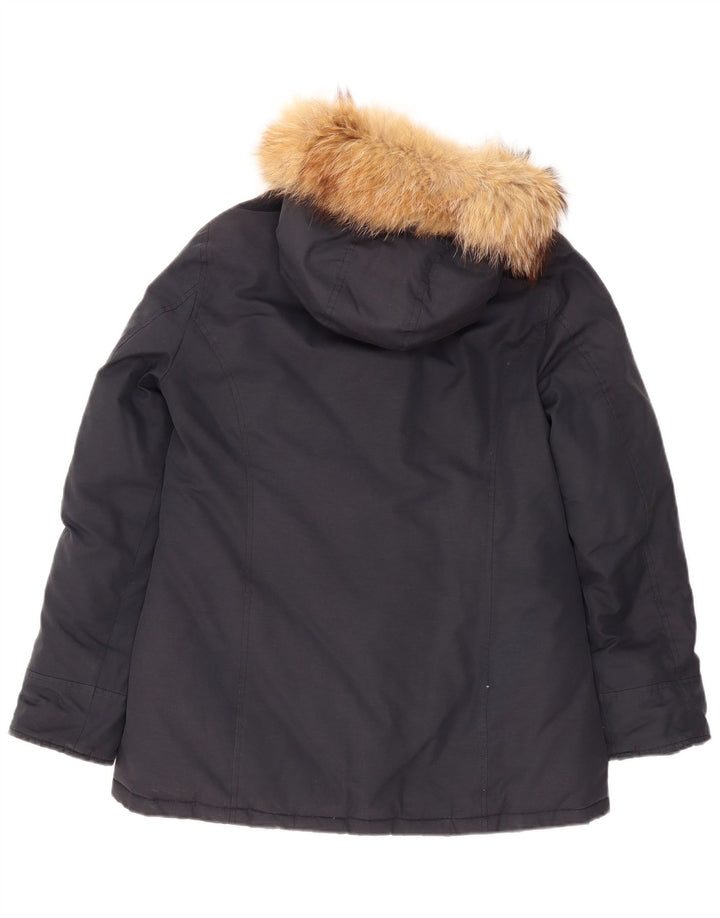 Champion Chaqueta Acolchada Con Capucha Para Mujer UK 14 Medium Azul Marino