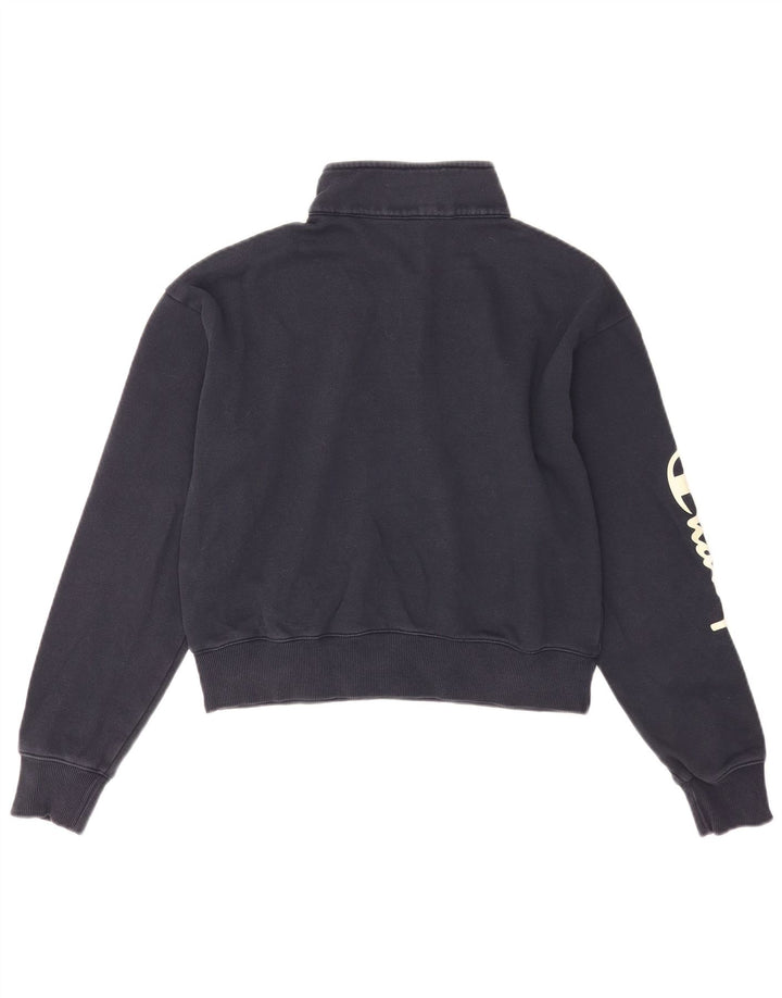 Champion Sudadera Crop Graphic para Mujer UK 44 Medium Azul Marino