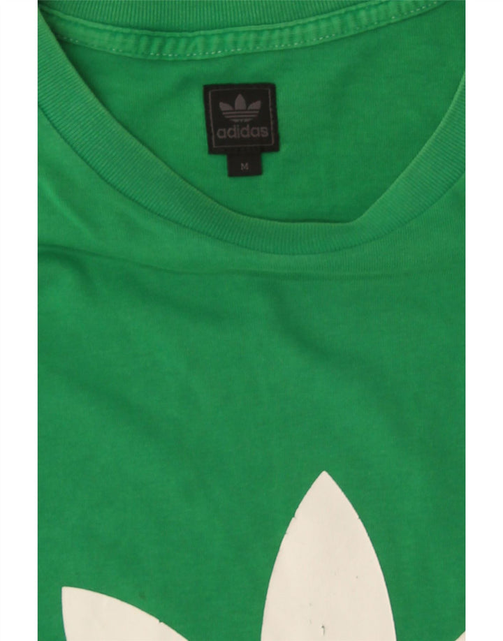 Adidas Hombre Camiseta Gráfica Top Verde Mediano