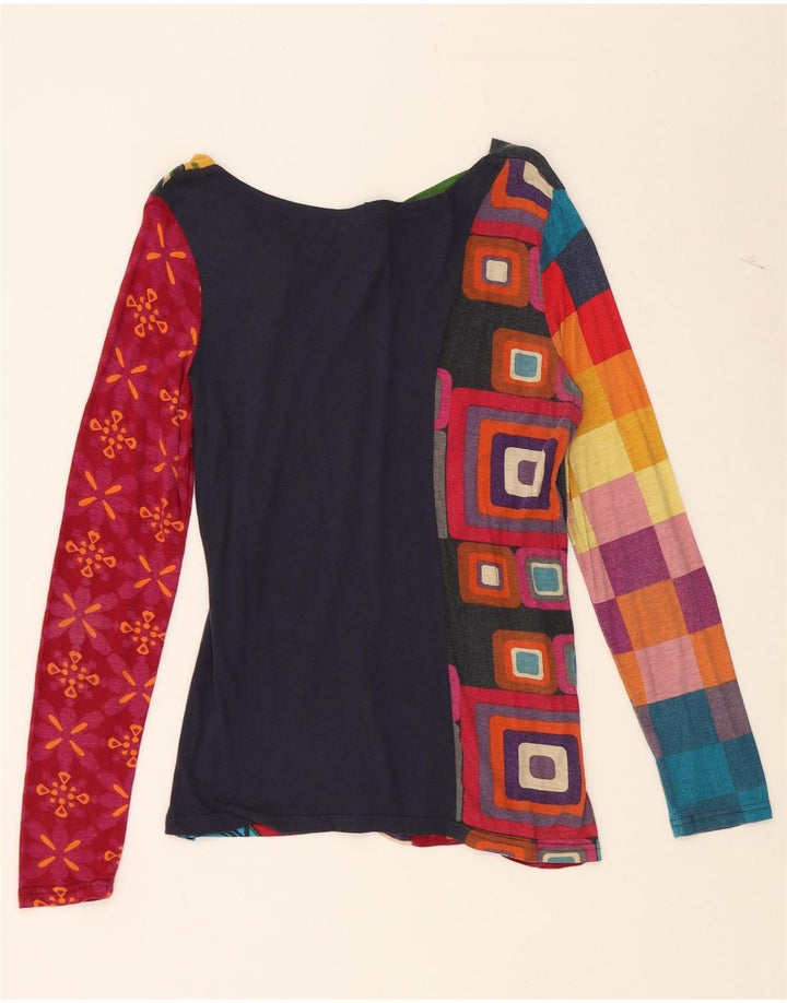 DESIGUAL Top gráfico con estampado abstracto para mujer, manga larga, UK 40, pequeño, rojo