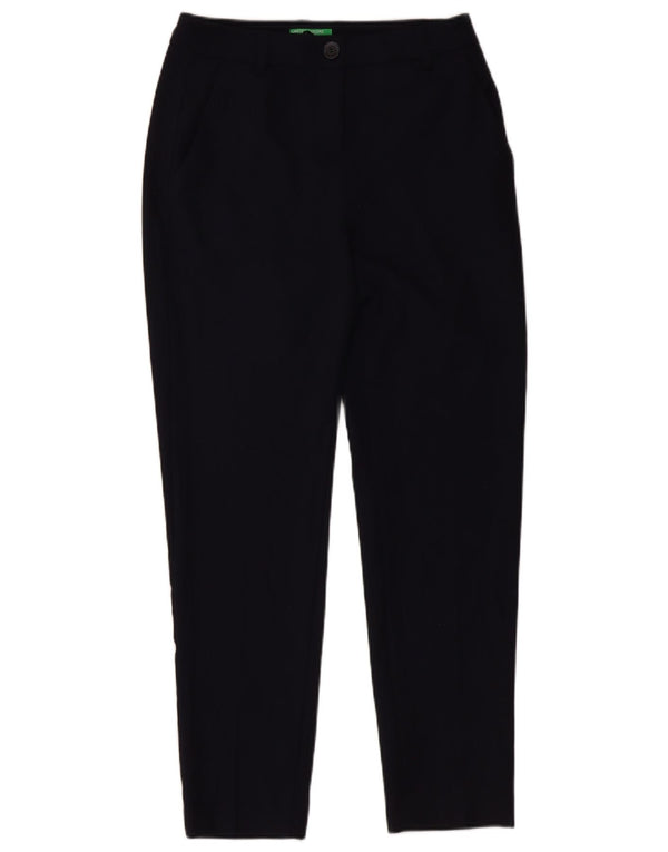 Pantalón De Traje Benetton Mujer Slim IT 38 XS W28 L26 Azul Marino Poliéster