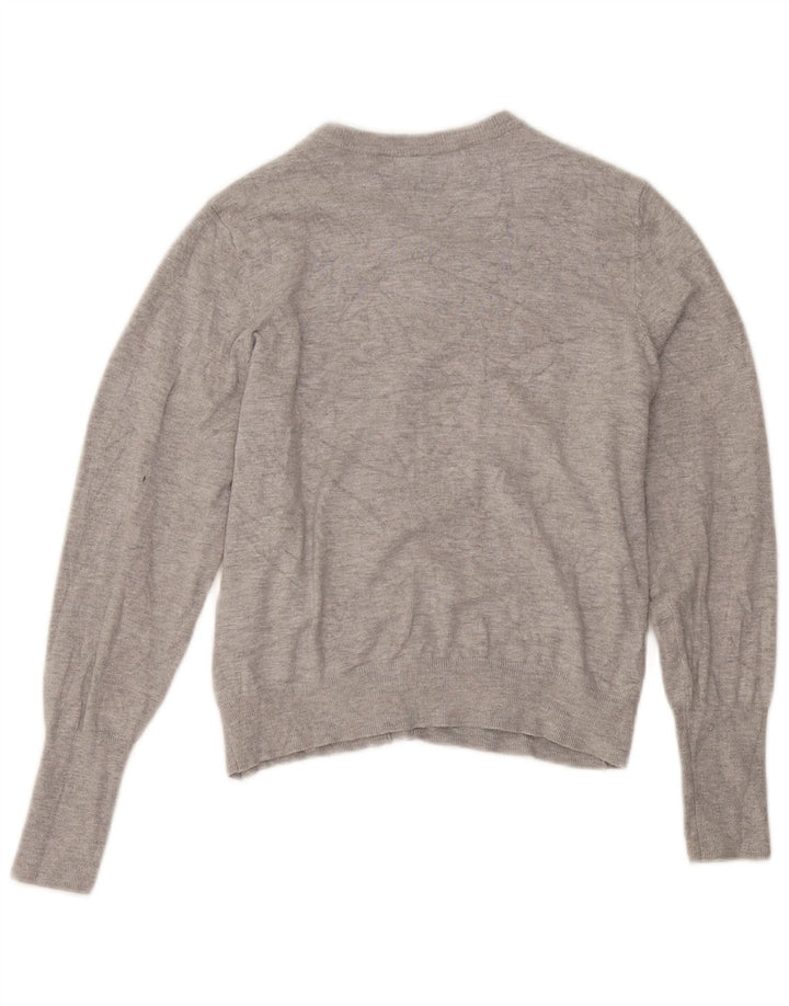 Marks & Spencer Suéter tipo cárdigan corto para mujer Reino Unido 44 Gris medio moteado