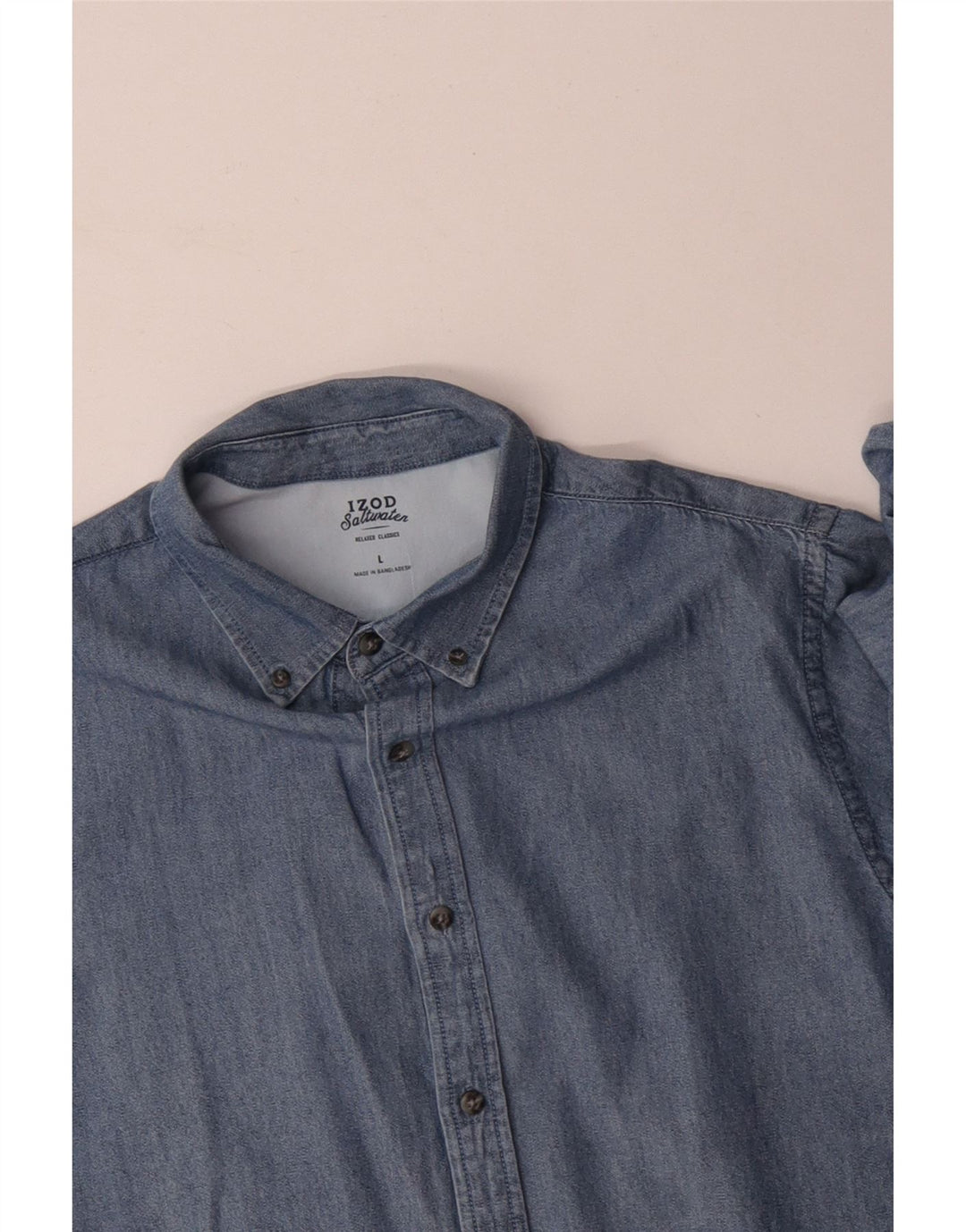 IZOD Camisa vaquera de agua salada para hombre Algodón azul grande