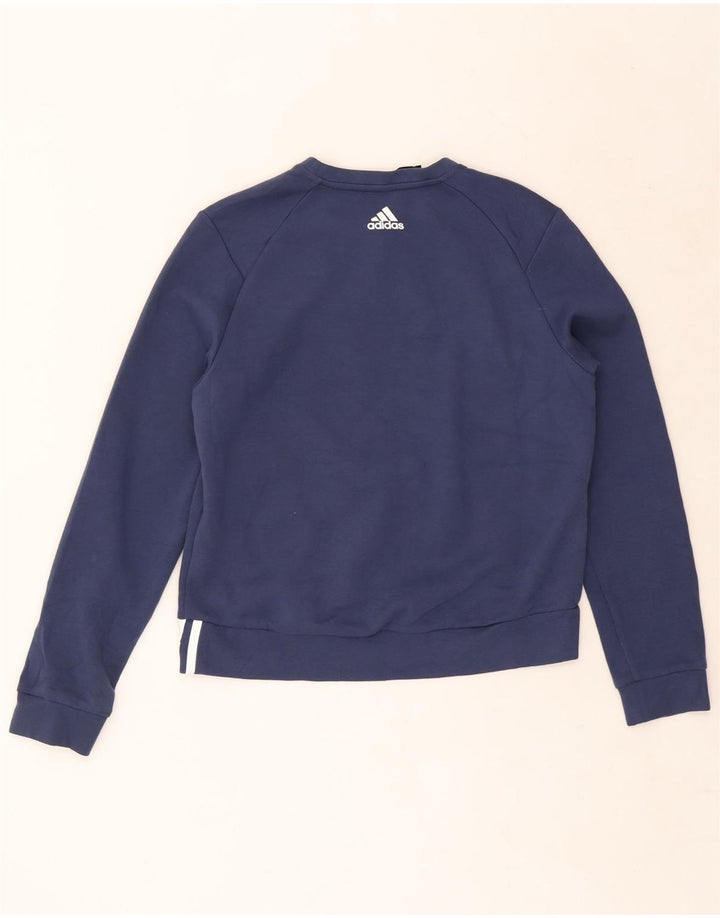 Adidas Mujer Sudadera Jumper UK 12/14 Medio Azul Marino Algodón
