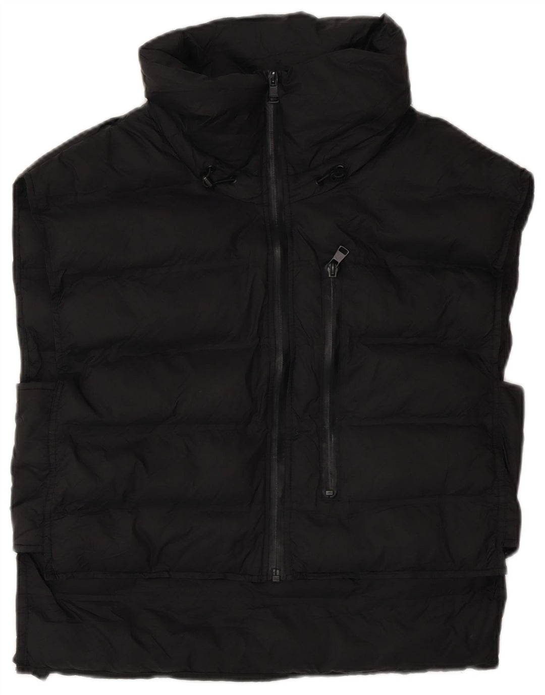 Zara Mujer Chaleco Acolchado Extragrande UK 40 Small Negro