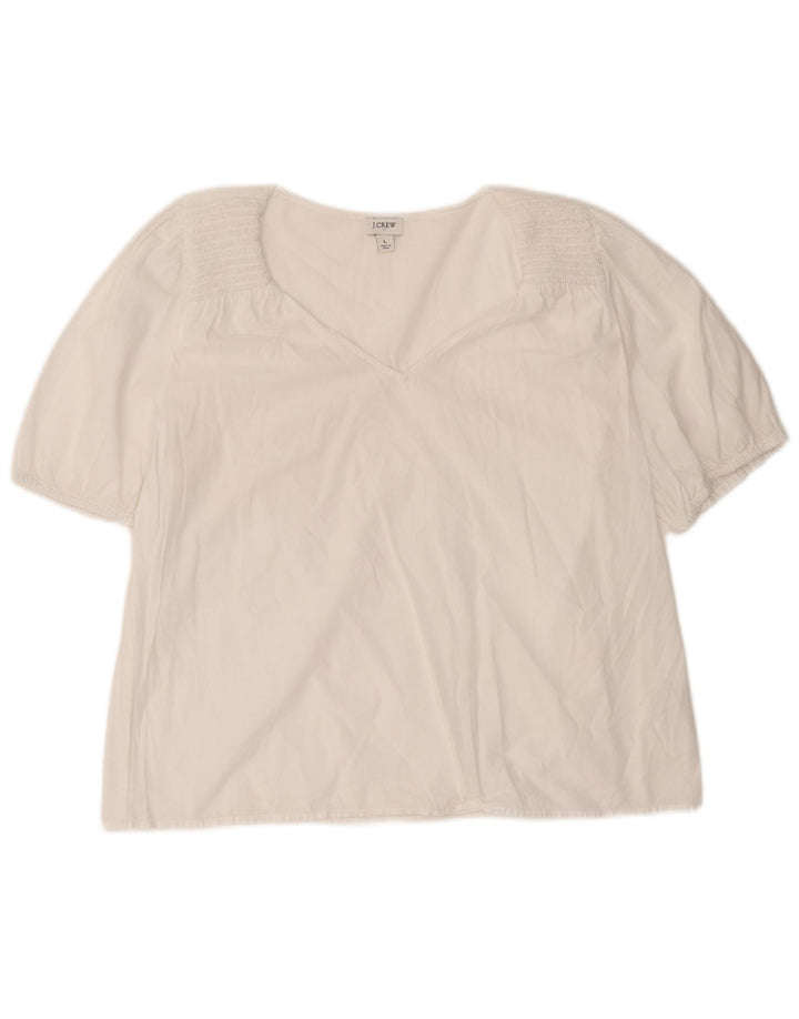 J. Crew Blusa para mujer Top UK 46 Grande Algodón blanco