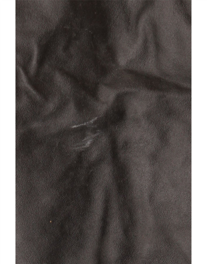 VINTAGE Chaqueta Racer de cuero para hombre IT 48 Cuero en bloque de color negro medio