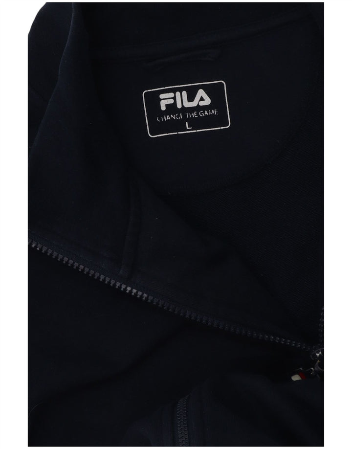 Fila Mens Chándal Top Chaqueta Grande Azul Marino Rayas