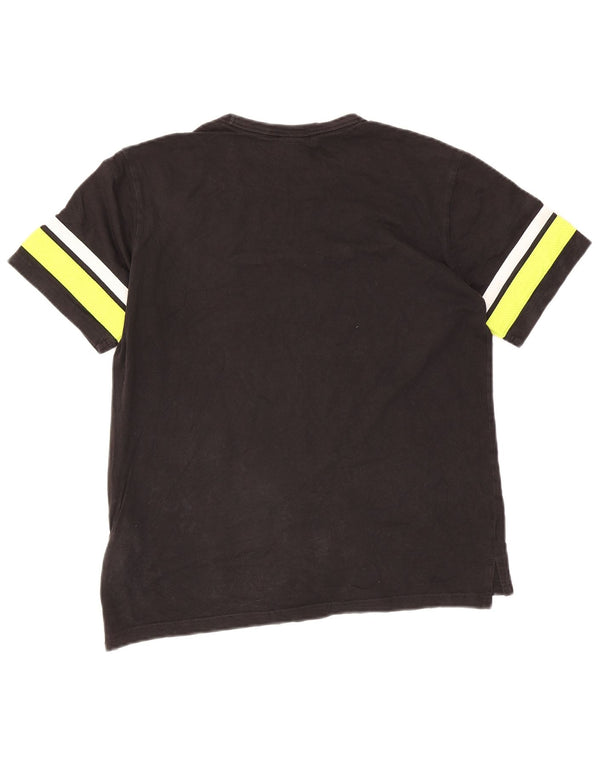 Champion Camiseta gráfica para hombre Top mediano de algodón color block negro