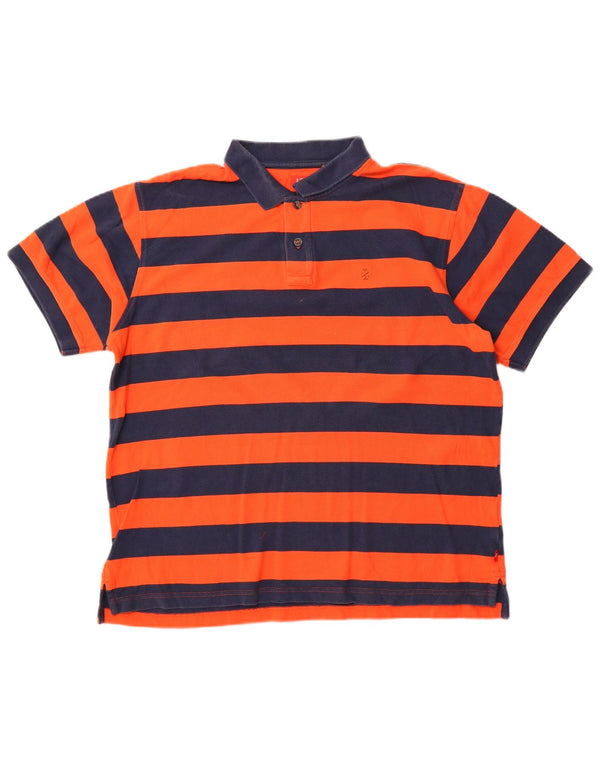Izod Polo Hombre XL Algodón Rayas Naranja