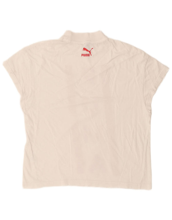 Puma Camiseta gráfica para mujer Top UK 10 Small White