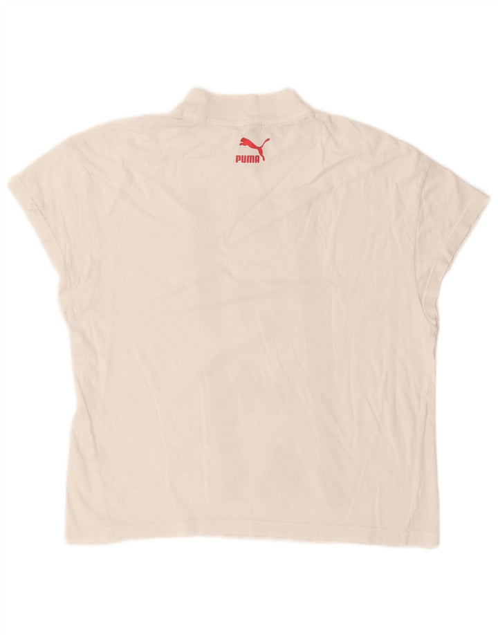 Puma Camiseta gráfica para mujer Top UK 10 Small White