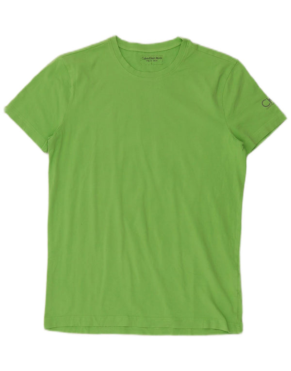 Calvin Klein Jeans Camiseta para mujer Top UK 40 Grande Algodón verde