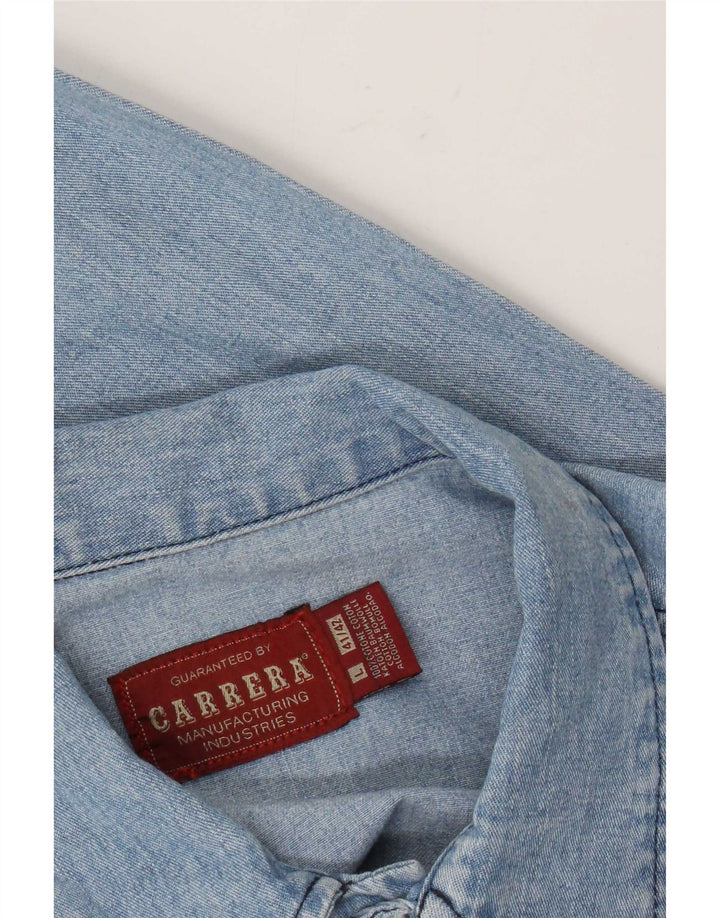 Camisa vaquera Carrera para hombre talla 41/42 algodón azul grande