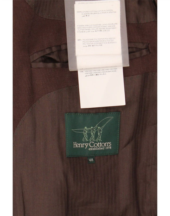 Henry Cottons Chaqueta tipo blazer de 3 botones para hombre IT 48 Algodón marrón medio